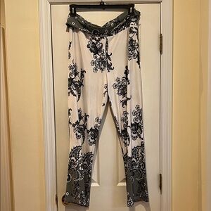 White Mark Black & White Floral Wide-Leg Palazzo Pants